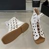 Fashion Higher Quality Lace-Up Designer Flat Sandals Women Fashion Soft Hollow Roman Casual Shoes Summer Sexy Open Toe Low Heel Boots