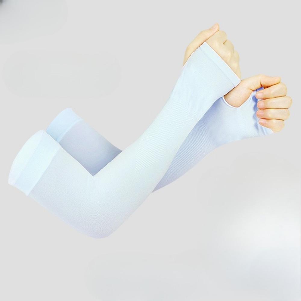 

Outdoor Riding Fingerless Ice Silk Arm Sleeves Cool High Elastic Sun Block небо синє кольору