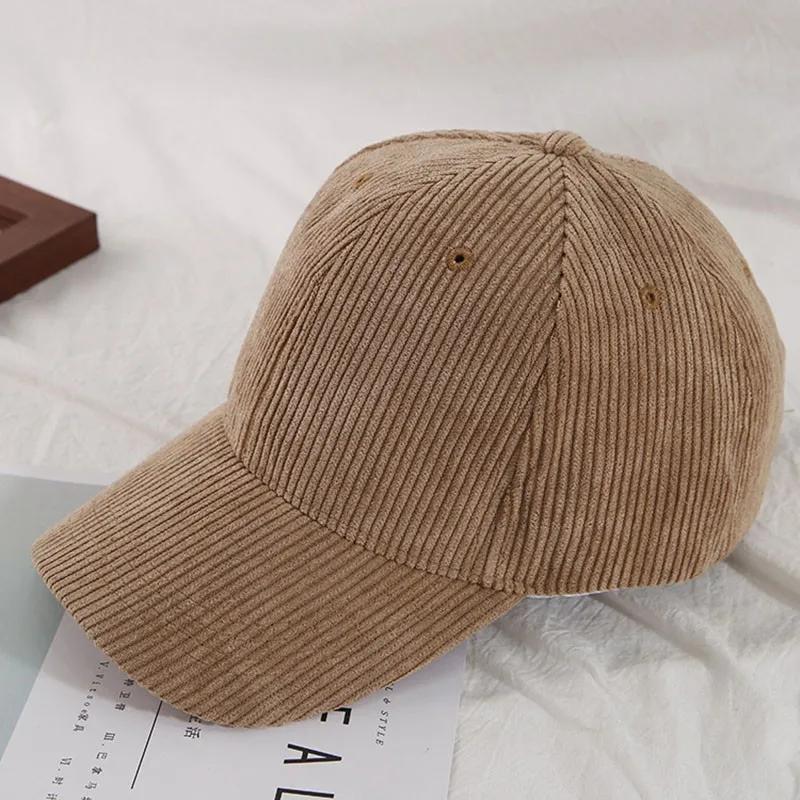 

New Autumn Winter Baseball Caps for Man Women Corduroy Solid Color Snapback Sports Hats Casual Hip Hop Duck Tongue Caps кавовий