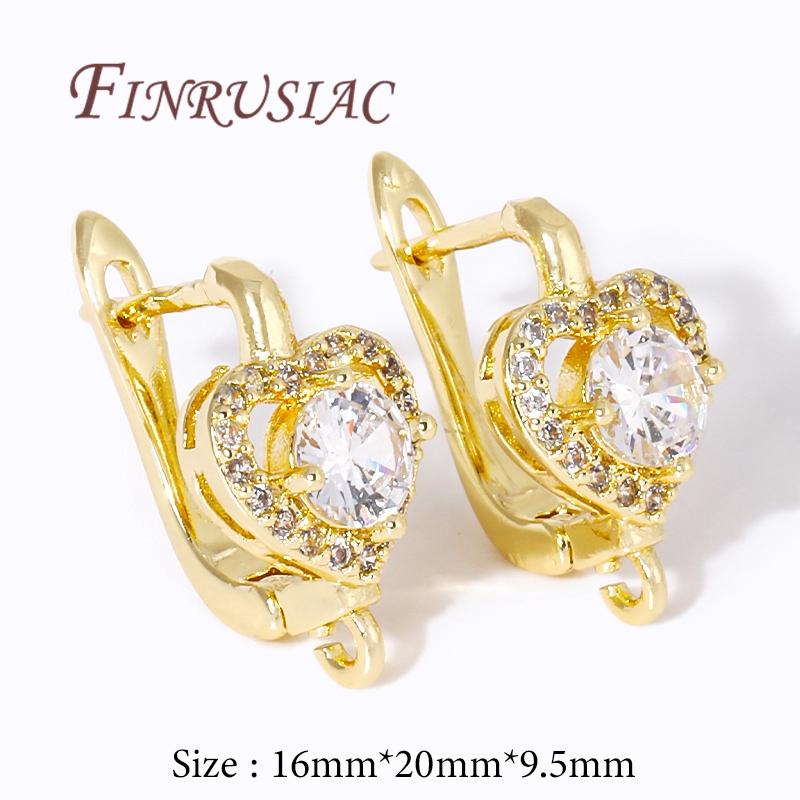 Fasteners For Earrings 18K Gold Plated Brass Earring Hooks Earwires French Crystal Earring Fixtures,DIY Jewelry Making Supplies