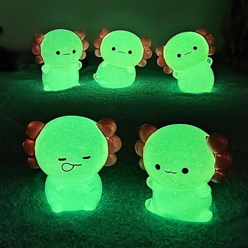 Cartoon Cute Luminous Animal Hexagonal Dragon Fish Tank Moss Landscape Accessory Handicraft Mini Small Ornament