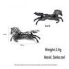 Stainless Steel Metal Horse Brooch Vintage Animal Brooches Jewelry Men Suit Clothes Pin Accessories