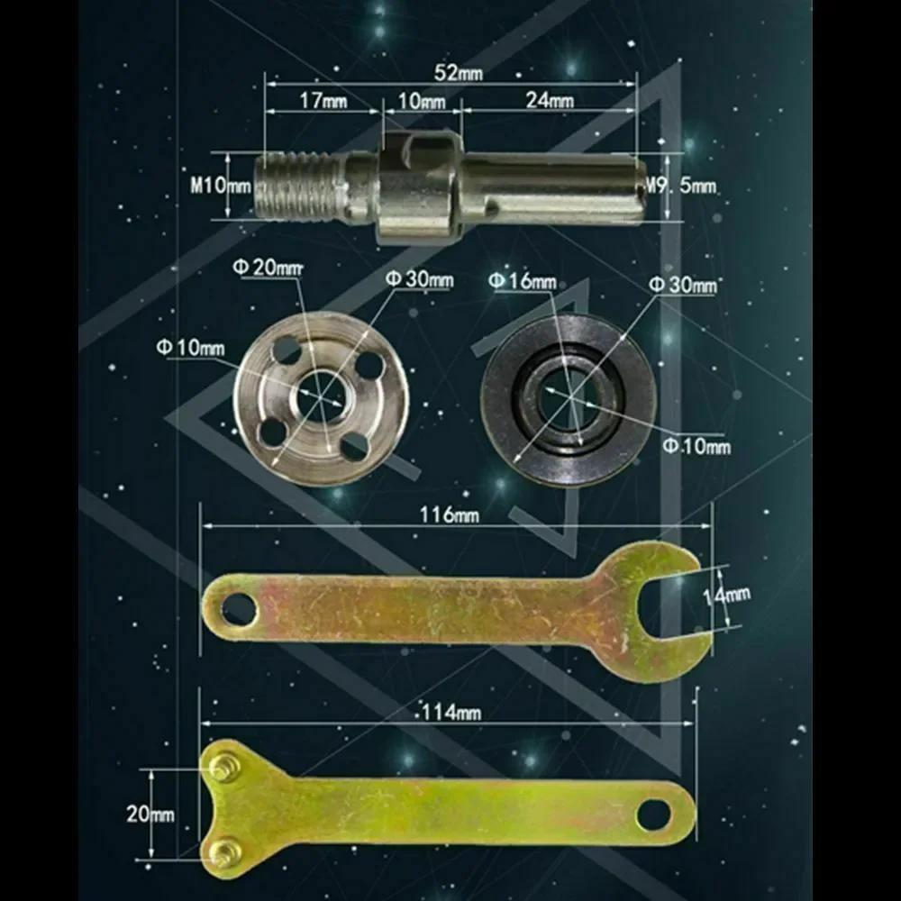 M11 Electric Drill Converter Spindle Adapter Polished Connecting Rod Hand Tool With Flange Nut+Wrench Wood Metal Angle Grinder