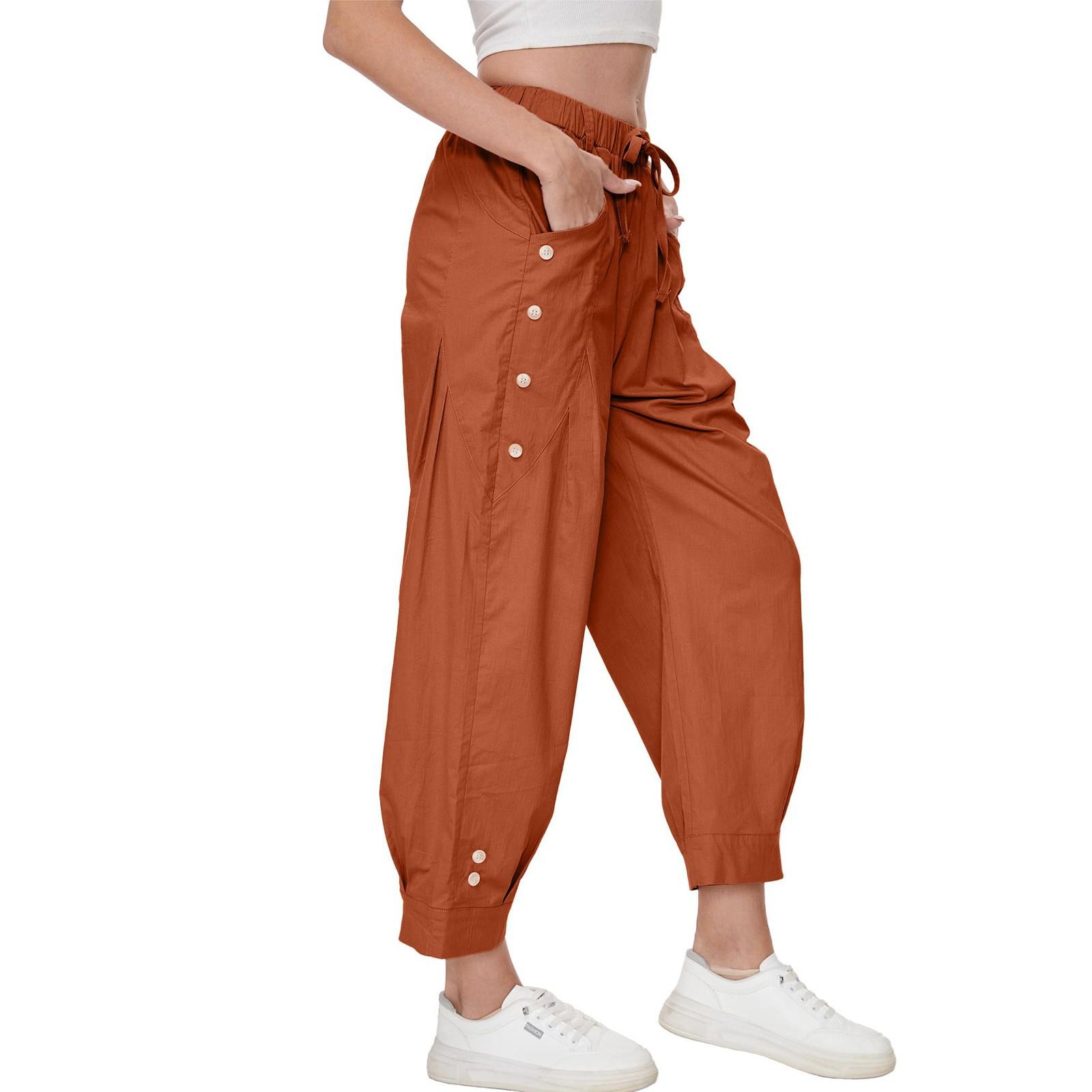 Женские эластичные брюки с высокой талией — фото 8