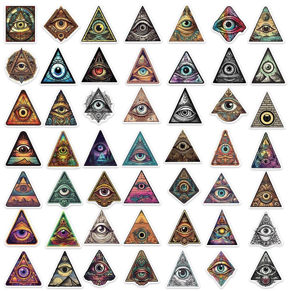 50-Piece All-Seeing Eye Stickers - Personalized Waterproof DIY Decor for Guitar, Notebook & Luggage