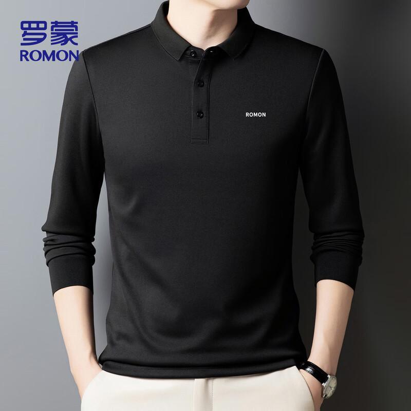 ROMON Men s BL88 Long Sleeve Business Polo Shirt XL