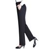 Women's High Waist Straight-Leg Velvet Pants - Autumn/Winter, Thick Black Trousers for Middle-Aged & Elderly.