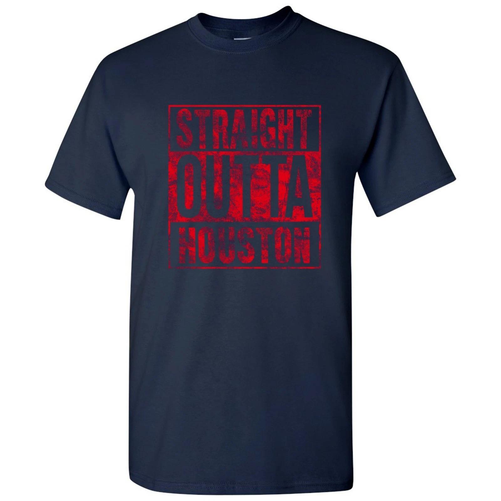 Straight Outta Houston - Texas Hometown Baseball Sports Team T Shirt - Navy M