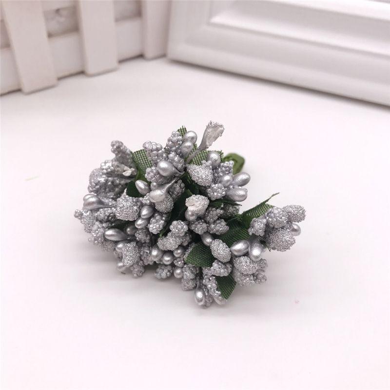 

Artificial 12pcs Small Pearl Berry Berries Stamen Diy Wreath Wedding Decor Box серебряный