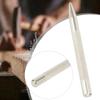 Knurled center punch tool made of hardened carbon steel for creating precise dots and marks on metal workpieces before drilling