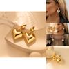 Trendy Heart-shaped Stud Earrings Gold Plated Zinc Alloy 2023 Winter Fashion