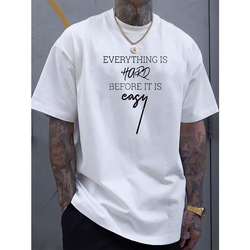 European sizes Men's round neck short sleeved T-shirt with letter pattern printing, simple and fashionable T-shir