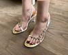 Fashion Rhinestone Bling Bling Summer Women Sandals Gold/white/black 5Cm/8Cm Thin Heel Back Strap Fashion Sandals Crystal Shiny Shoes