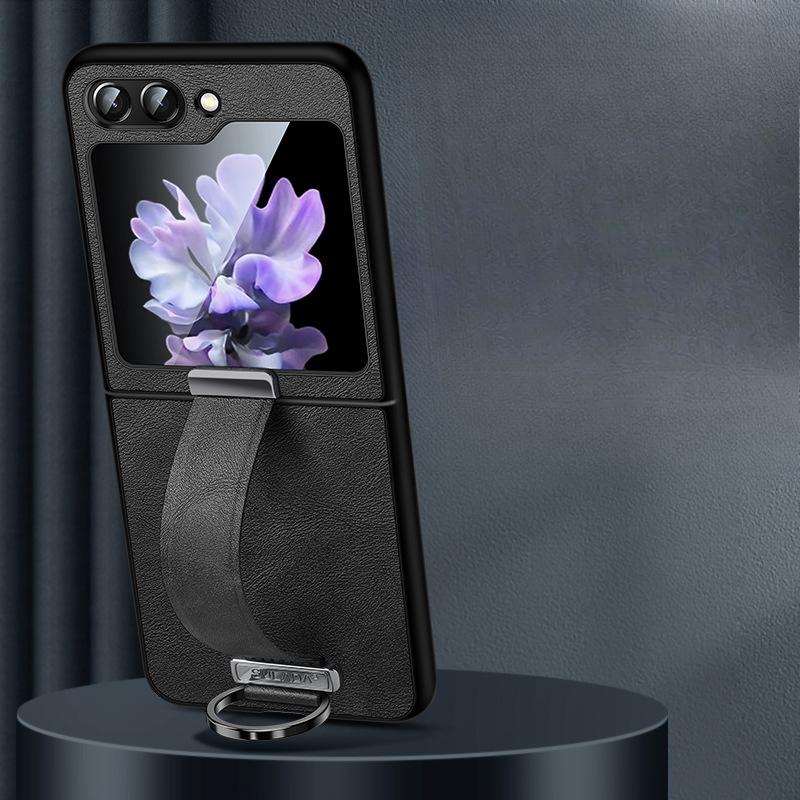 

Подходит для чехла для мобильного телефона Samsung Zflip6 5-го поколения, складной Samsung, противоударный W23, кольцо-подставка с браслетом на запястье, чехол из кожи 4-го поколения Samsung ZFlip6