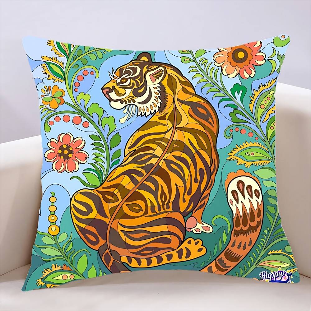 Fashion Leopard Art Tiger Pillow Case Throw Pillow Cover Nordic Style Cushion Covers Home Living Room Sofa Couch Seat Decor