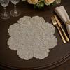 Rose Placemat, Round Embroidered Light Breathable Placemat, Protects Against Stains Burns Scratches Coasters, for Kitchen Dining Room