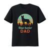 T-shirt Papa Blue Heeler Amoureux des Chiens Rétro Vintage vintage Lavé homme Respirant Unisexe Doux streetwear Polyvalent Confortable