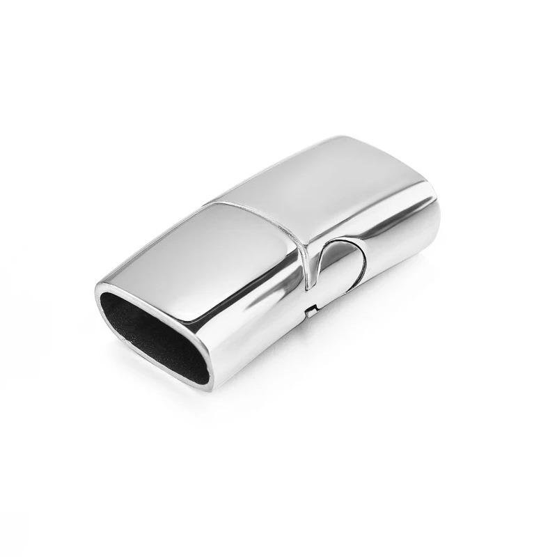 316 Stainless Steel Magnetic Clasp Leather Bracelet, DIY Jewelry Accessory, Flat Buckle Woven Cord.