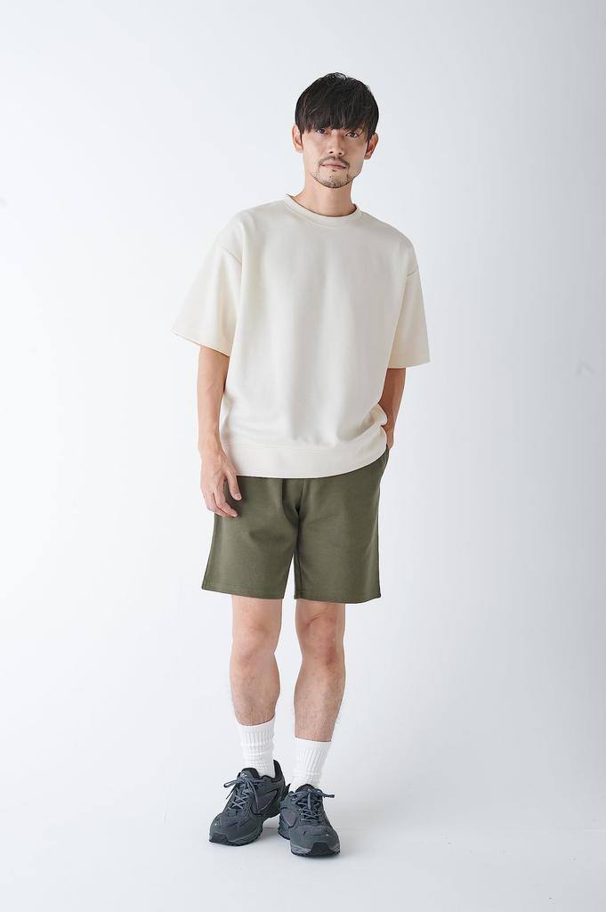 [Amazon Essentials] Double Face Sweat T-shirt Wide Fit Men's (Former Brand Name WHOLEPERSON) Off-White L