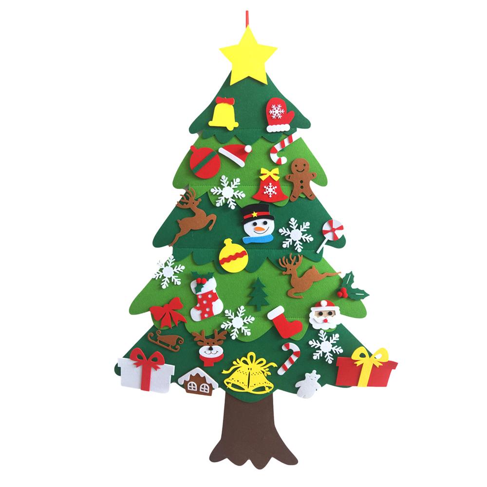 DIY Felt Christmas Advent Calendar Christmas Tree Calendar With Pockets Kids Wall Hanging Gift for Christmas Home Decoration