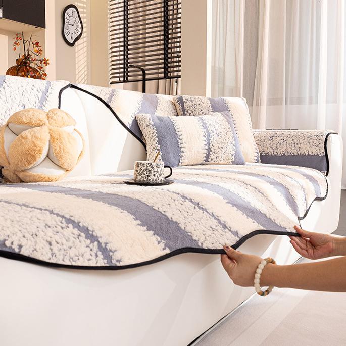 Special-shaped Sofa Cushion Winter New Seat Cushion Non-slip Irregular Plush Sofa Cover