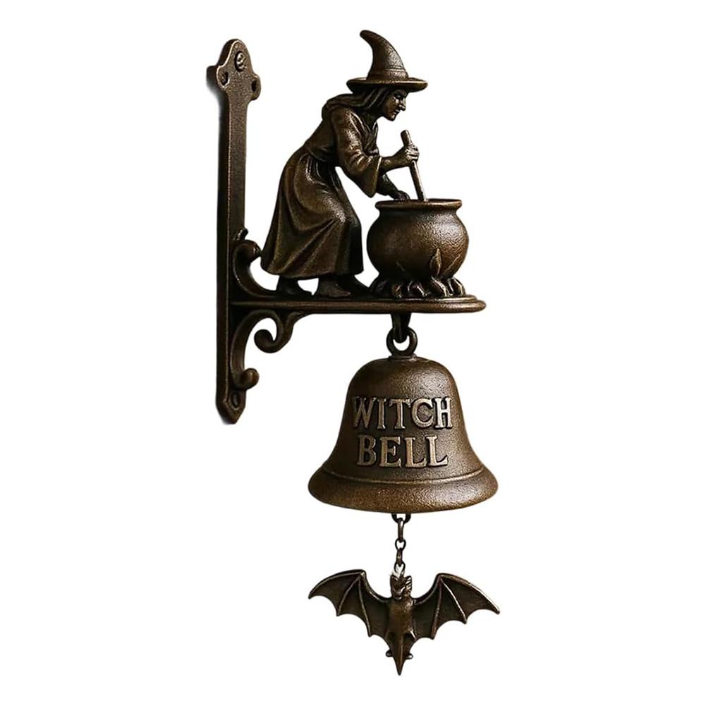 2025 Halloween Witch Bell Creative Vintage Witch Doorbell Halloween Door Hanger Bell With Witch Gothic Witch Decor for Home GIft