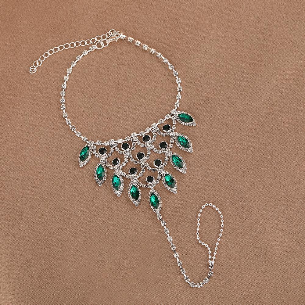 Rhinestone Bridal Hand & Foot Chain - Dual-Use Beach Jewelry