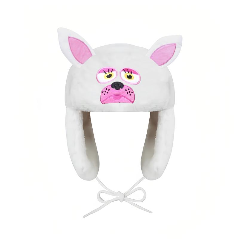 Feestcadeau Pluche Cartoon Dier Creatieve Hoed Warm en Pluizig Lei Feng Hoed Five Nights Games Omringende Hoeden One Size wit
