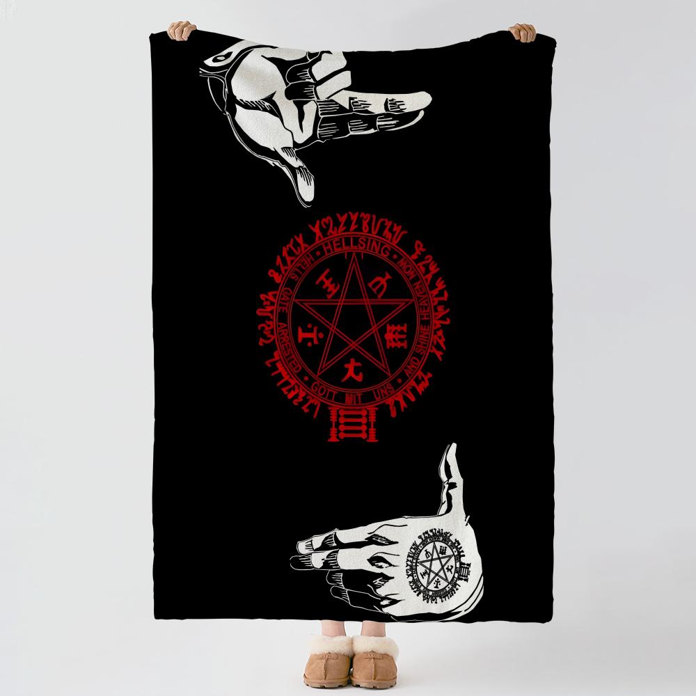 Anime H-Hellsing-g Throw Thick Comfort Flannel Quilt, Multi-scene Use Indoor Outdoor Daily Nap