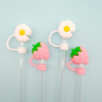 Strawberry Daisy 10mm Straw Cap Straw Stopper Straw Dust Cover Cup Accessories