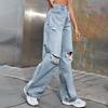 Damenhose Große Größe Stretch Jeans Lose Halbelastische Hose