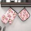 2PS 10.6 X 6.7 Inch Heat Re2PSi2PStant Oven Mitt2PS Potholder2PS Pink Flower2PS Oven Mitt2PS And Po