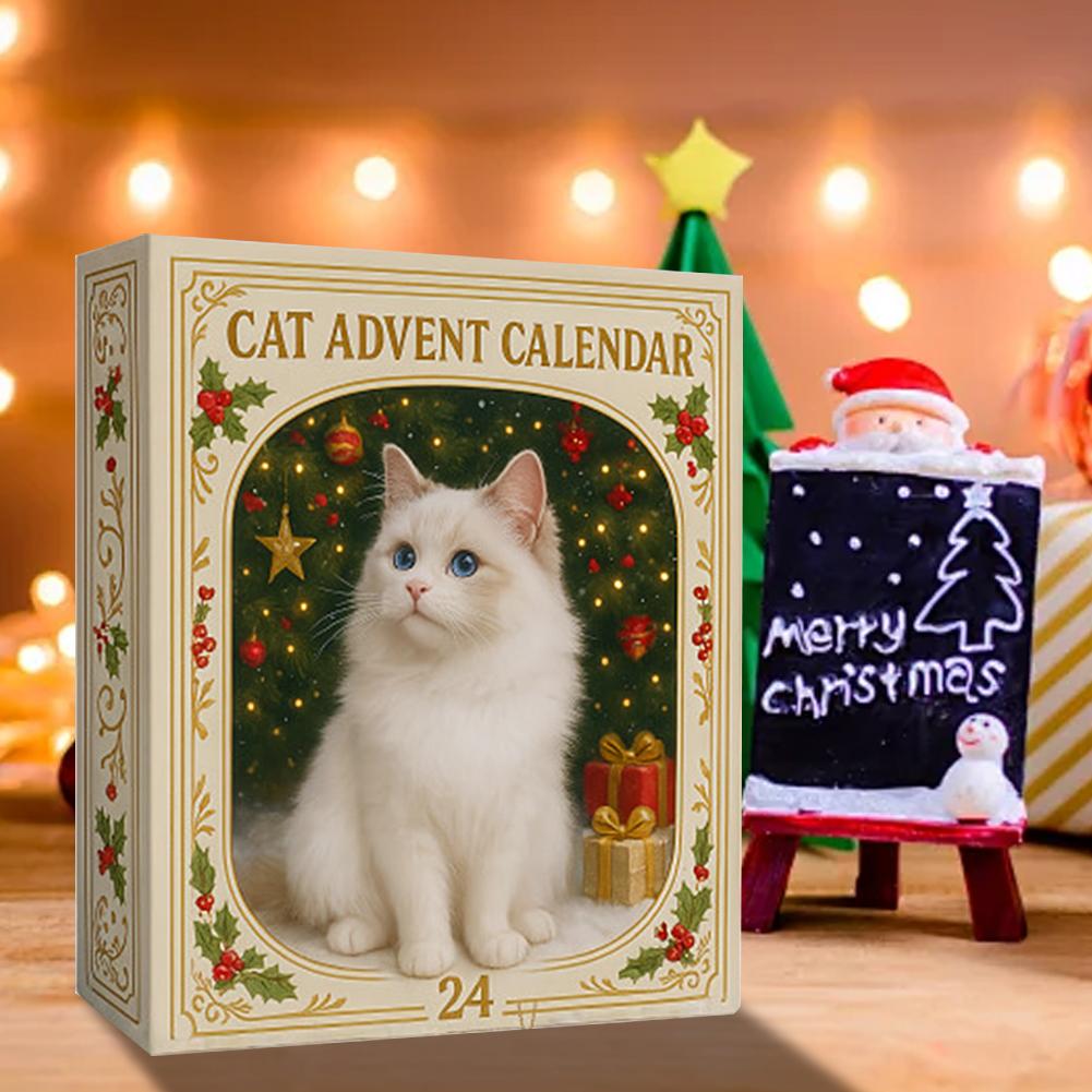Advent Calendar 2026 Cat ,24 Days Christmas Kitten Pattern Advent Calendar,24 Acrylic Hanging Ornaments for Christmas Tree S0X9