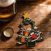 Holiday Party Gift for Friends Christmas Tree Bottle Opener, Metal Beer Cap Opener with Magnet Solid Fridge Sticker, Festive Kitchen Decor,