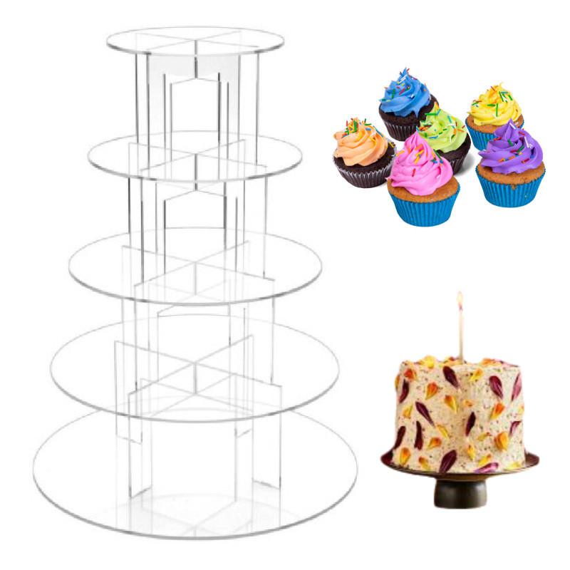 Elegant Clear Acrylic Cake Stand Multi-layer Display For Wedding And Birthday