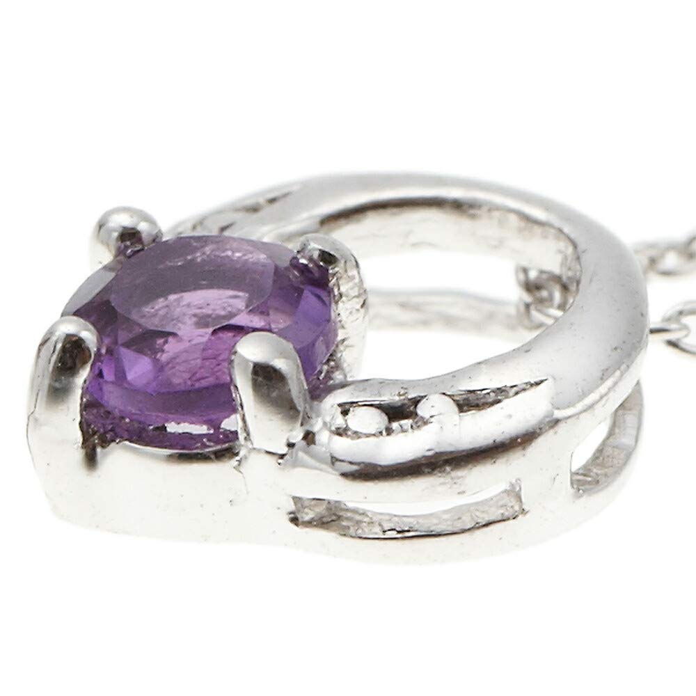 Shop Silver 925 Natural Stone Simple Small Circle Necklace for Women Garnet [Accessory Piena]