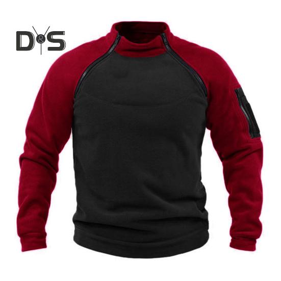 

Мужская толстовка в стиле пэчворк с ретро-воротником-стойкой, декором из молнии, контрастного цвета, облегающий повседневный спортивный топ для отдыха L вино красного