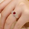 New Fashion Lab Ruby Full Zircon Ring For Women Upscale Eternity Ring Jewelry Wedding Engagement Party Anniversary Birthday Gift