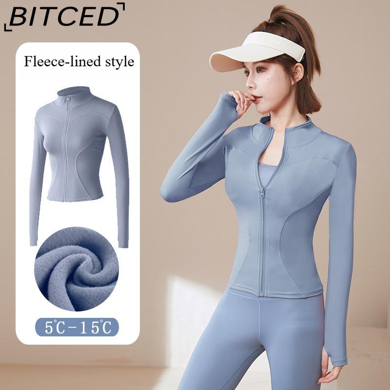 BITCED Summer Sun Protection Quick-Dry Sports Jacket Stand-Up Collar Stretch Slim-Fit Running & Fitness Top