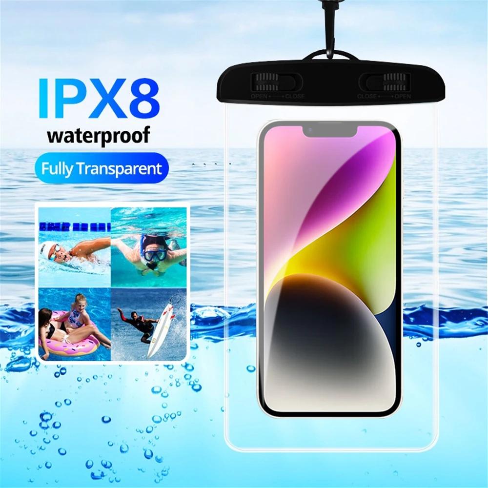 IP68 PVC waterproof phone case swimming water proof bag universal underwater phone protector pouch  cover for iPhone 15 14 13 Pr