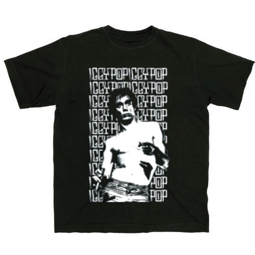Men s Iggy Pop Clipped T-shirt Small Black S