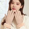 German velvet gloves women's autumn and winter outdoor riding cold-proof cotton cashmere fleece driving bicycle warm gloves