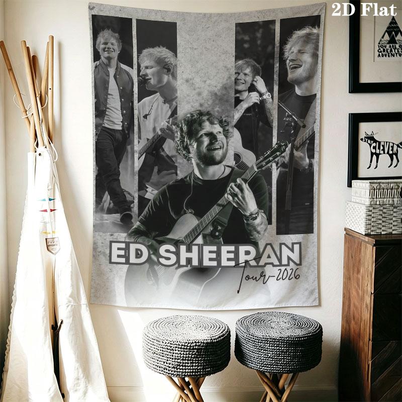 Ed Sheeran Wandteppich Ästhetisches Wandbehang Gedruckter Stoffdecke Dekorative Wandteppiche für Schlafzimmer Wohnzimmer Heimdekoration