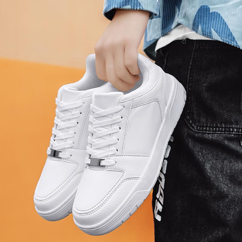 Men Flat Low Top Walking Shoes Fashion Casual Sneakers Tennis Shoe Lace Up Comfort Slip On Student White Slate Shoe Road Running