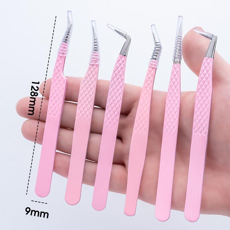 False Eyelash Extension Tweezers Stainless Steel Professional Beauty Eyelash Grafting Extensions Tools High Precision Tweezers