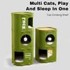 2-Tier Felt Cat House & Condo with Scratching Pad for Indoor Cats, Multi-Cat Families, Play & Sleep - High Demand Limited Stock