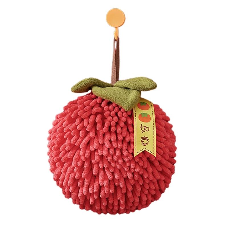 Chenille Hand Towel Bathroom Kitchen Hand Towel Ball with Hanging Loop Quick Drying Soft Absorbent Microfiber Towel