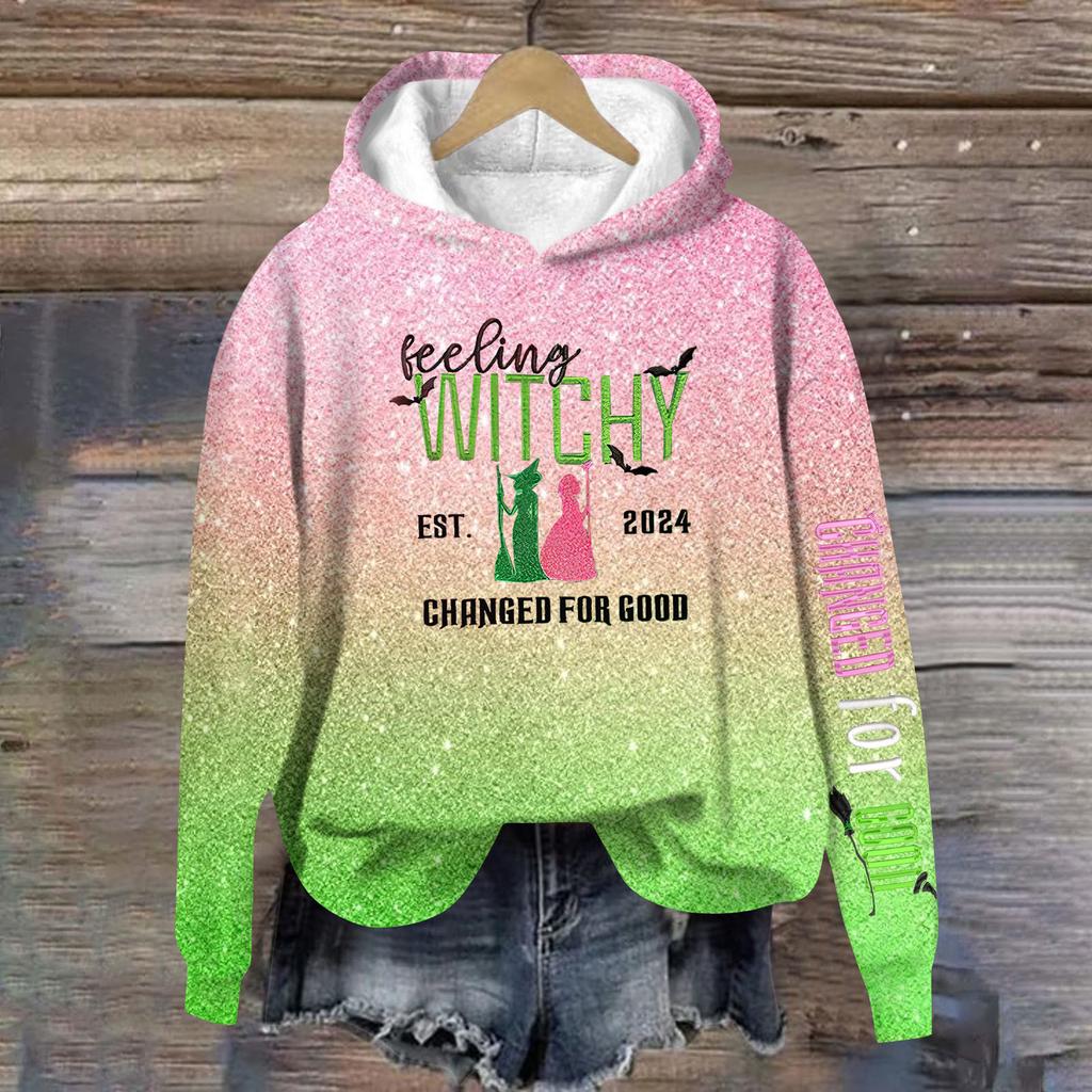 Damen Casual Mode Wein Türkei Familie Thanksgiving Print Langarm Rundhals Pullover Kapuzenpullover