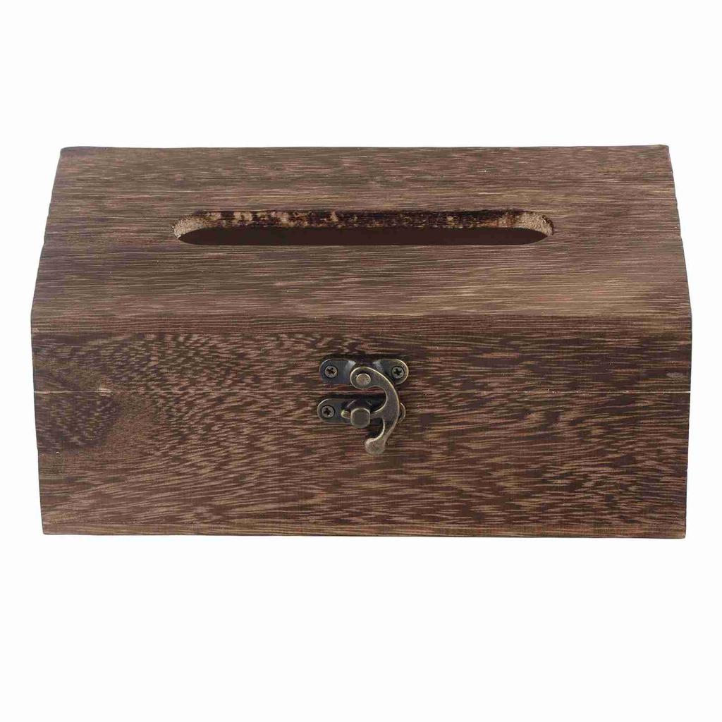1Pc Wooden Retro Tissue Box Paper Napkin Holder Case Home Car Decor #1 22*12*10cm