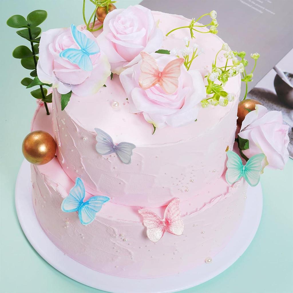 48 Stück Papier Schmetterling Geburtstagsdekorationen Mehrfarbig Leichter Schmetterling Topper für Geburtstag Jubiläum Hochzeitsfeier